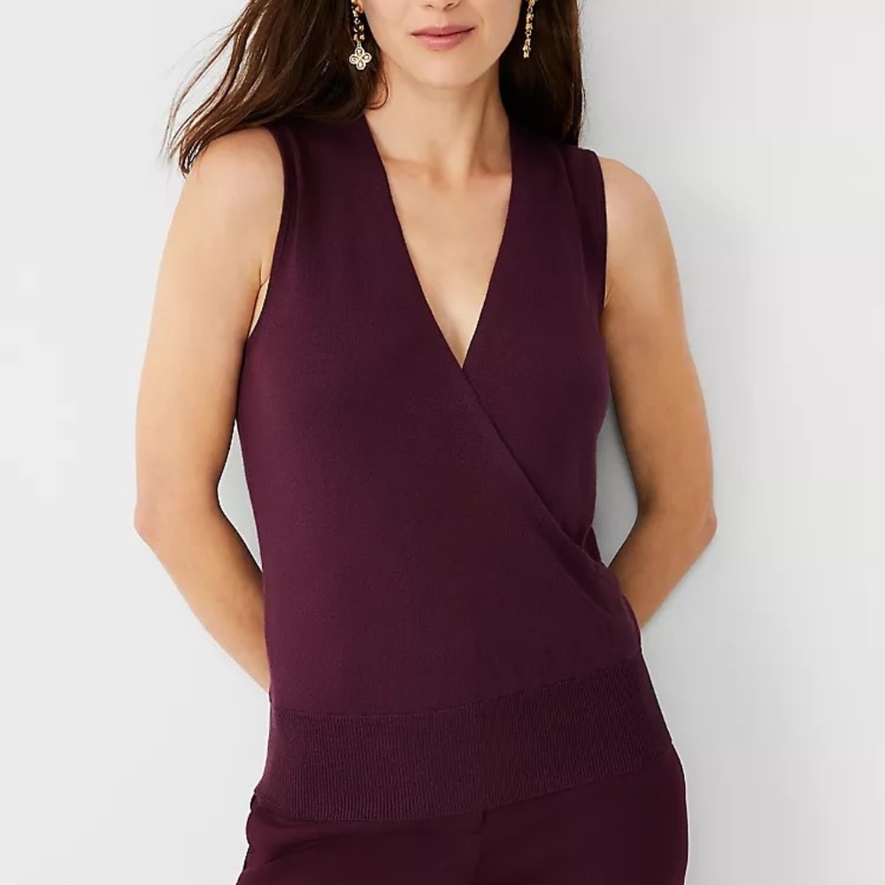NWT Ann Taylor Wrap Sweater Shell Vest